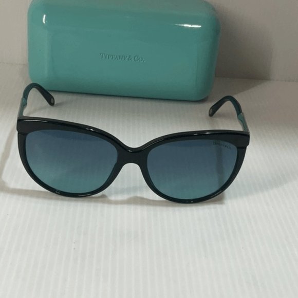 Tiffany woman’s Sunglasses TF 4097 cat eye black frame blue lenses main image 4